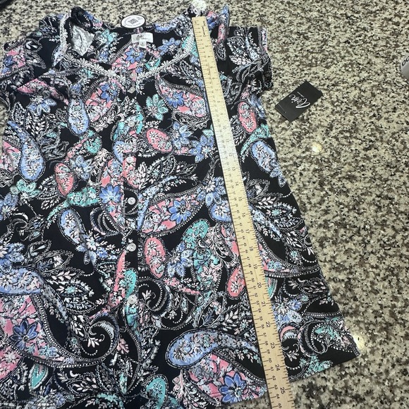 New Aria Women's 100%‎ cotton Black short sleeve capri Pajamas Set size S (4-6) - Picture 14 of 16